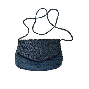 Black Vintage 2000s Beaded Crossbody/Clutch Purse